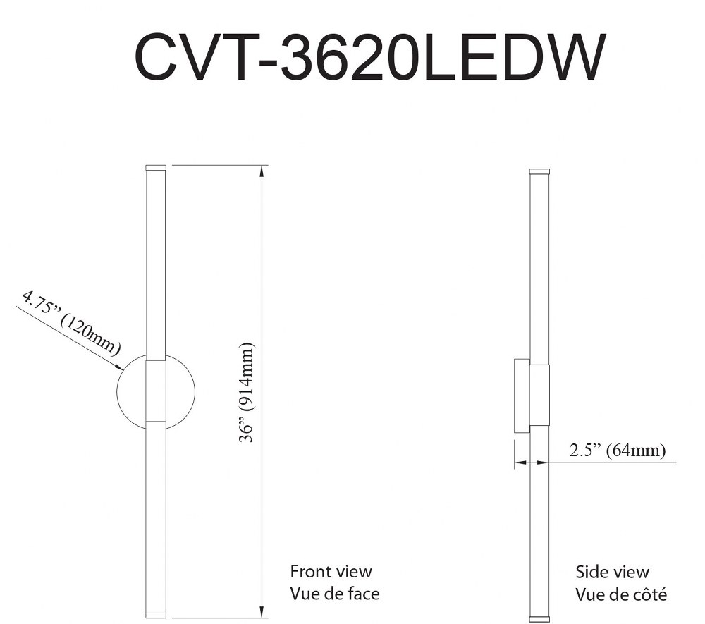CVT-3620LEDW-MB